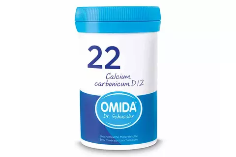 OMIDA Dr. Schüssler Salze Nr. 22 Calcium carbonicum D12 Tabletten sind erhältlich in 100 g oder 1 kg Grösse in allen Schweizer Drogerien oder Apotheken.
